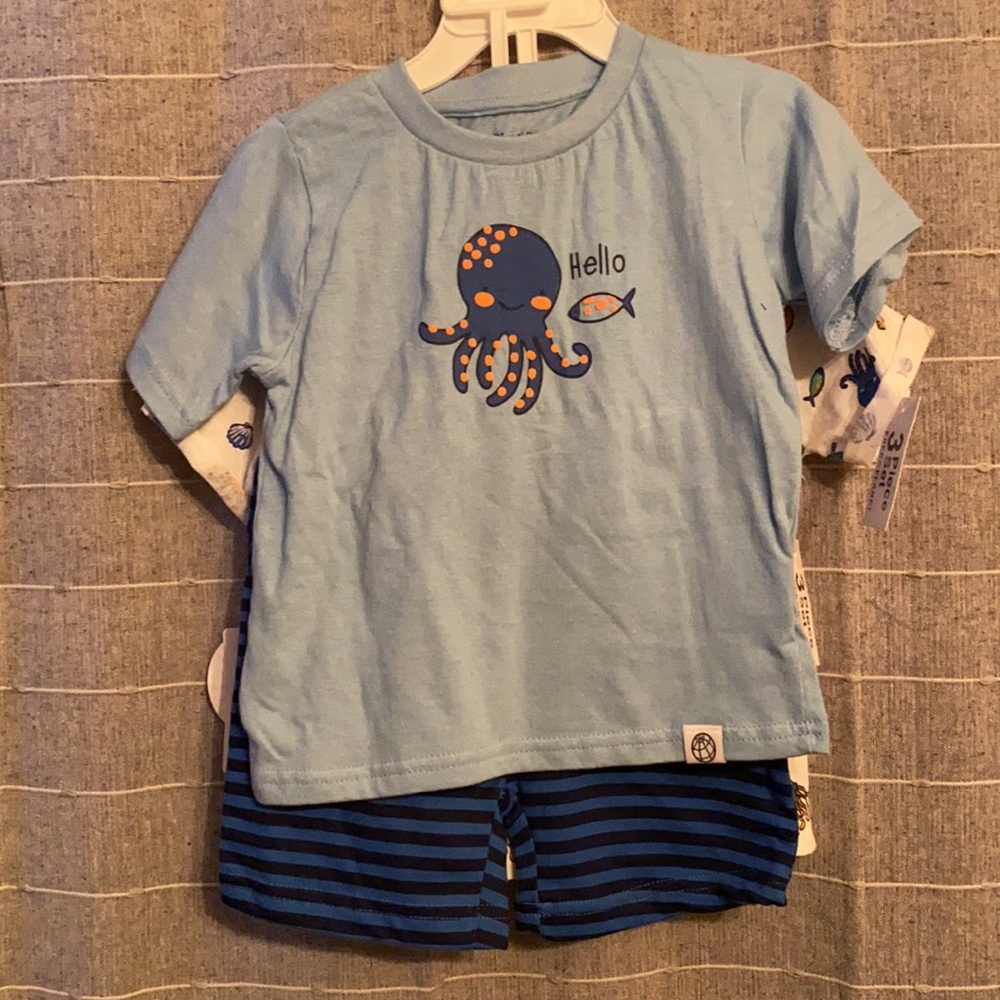 NWT Free Planet Sea-life 3 pc. set, 100% cotton
